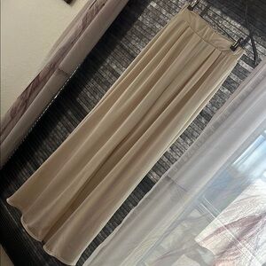 Elegant Cream Maxi Skirt